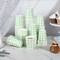 120-pack of 9 oz sage green gingham paper cups, featuring a checkered design. Perfect for weddings, birthdays, baby showers, picnics, or any festive occasion.